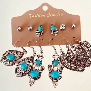 Fashion Jewelry Blue and Silver Earring Collection